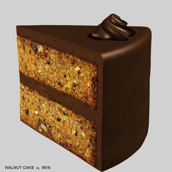 walnut cake 3d model - Walnut Cake by mvn