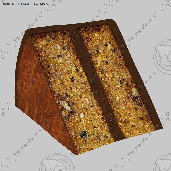 walnut cake 3d model - Walnut Cake by mvn