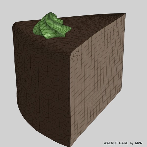 walnut cake 3d model - Walnut Cake by mvn