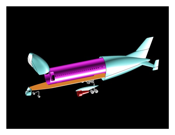 dwg airbus beluga super transporter - Airbus Beluga Super Transporter 3D Assembly Model by RodgerSaintJohn