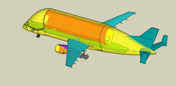 dwg airbus beluga super transporter - Airbus Beluga Super Transporter 3D Assembly Model by RodgerSaintJohn