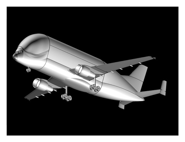 dwg airbus beluga super transporter - Airbus Beluga Super Transporter 3D Assembly Model by RodgerSaintJohn