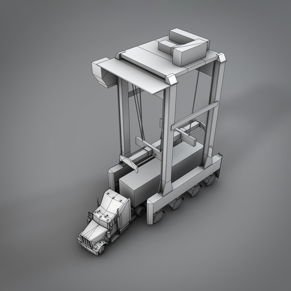 3d model gantry crane truck container - Gantry Crane with Truck (Container Terminal) by NesAn Studio