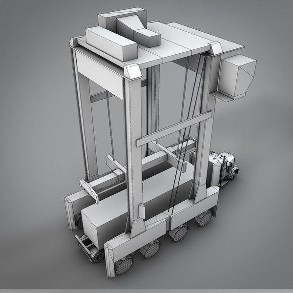 3d model gantry crane truck container - Gantry Crane with Truck (Container Terminal) by NesAn Studio