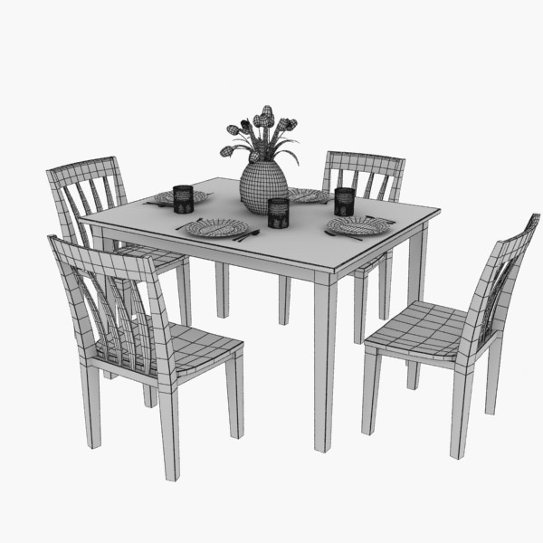 max traditional dinner table - Traditional Dinner Table by Jessup3D