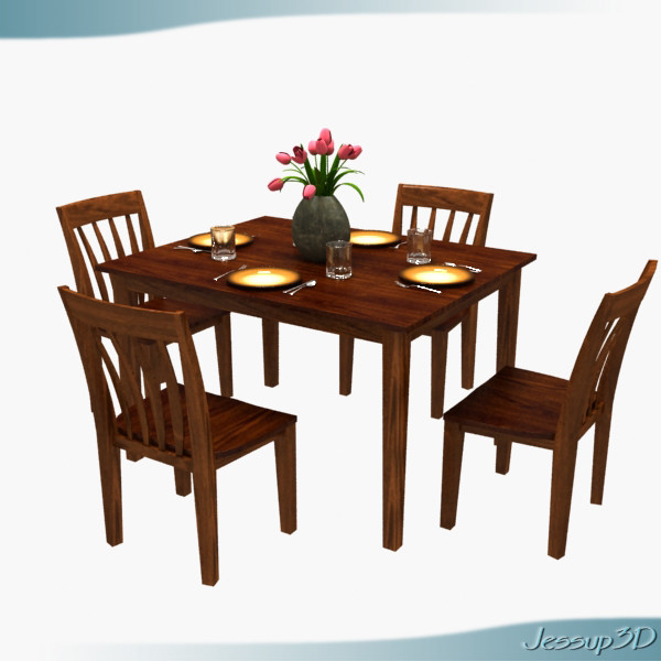 max traditional dinner table - Traditional Dinner Table by Jessup3D