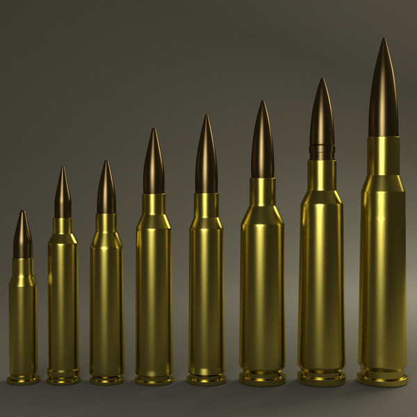 modeled rifle cartridges 3d 3ds - Rifle Cartridges by cAnimator