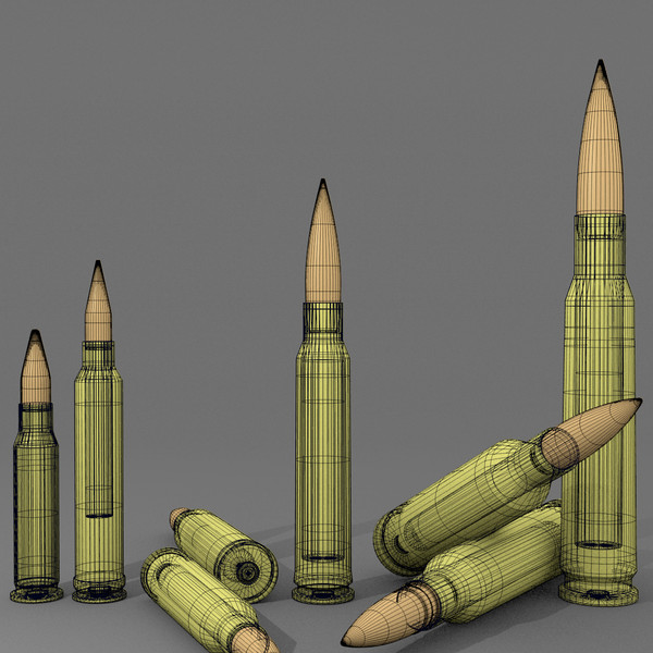modeled rifle cartridges 3d 3ds - Rifle Cartridges by cAnimator