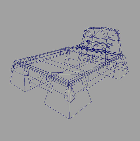 cartoon bed 3d model - Carved Bed by Grimpopo