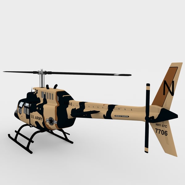 max 206 jetranger helicopters - 206 Jetranger Military Helicopter Camo by AcharyaD