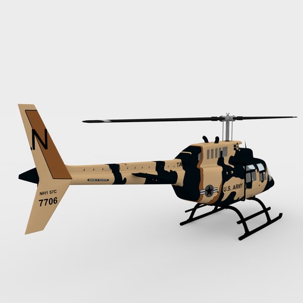max 206 jetranger helicopters - 206 Jetranger Military Helicopter Camo by AcharyaD