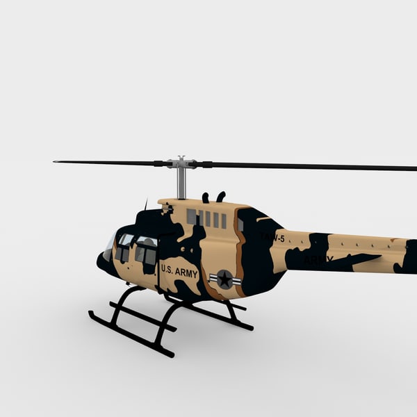 max 206 jetranger helicopters - 206 Jetranger Military Helicopter Camo by AcharyaD