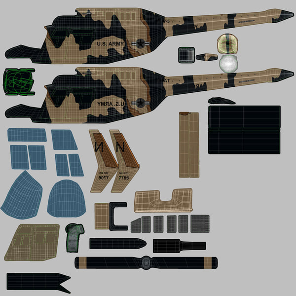 max 206 jetranger helicopters - 206 Jetranger Military Helicopter Camo by AcharyaD
