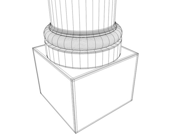 roman tuscan order vitruvius 3d model - Vitruvius Tuscan Roman order column with pedestal high low poly by johnjohnson