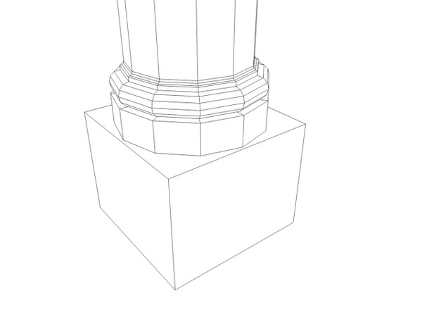 roman tuscan order vitruvius 3d model - Vitruvius Tuscan Roman order column with pedestal high low poly by johnjohnson