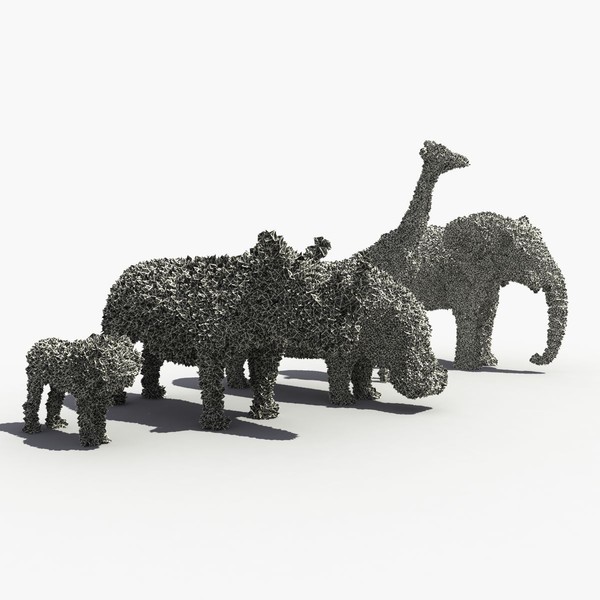 3d model bushes animals - Bush Animals by 3D Graphics