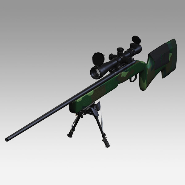 3dsmax m40 a3 sniper rifle - WSH M40A3 Sniper Rifle by WSH