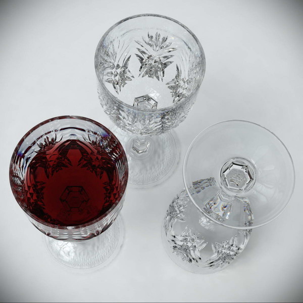 3d obj cut glass wine - Wine Glass (Style A) by Gravistar