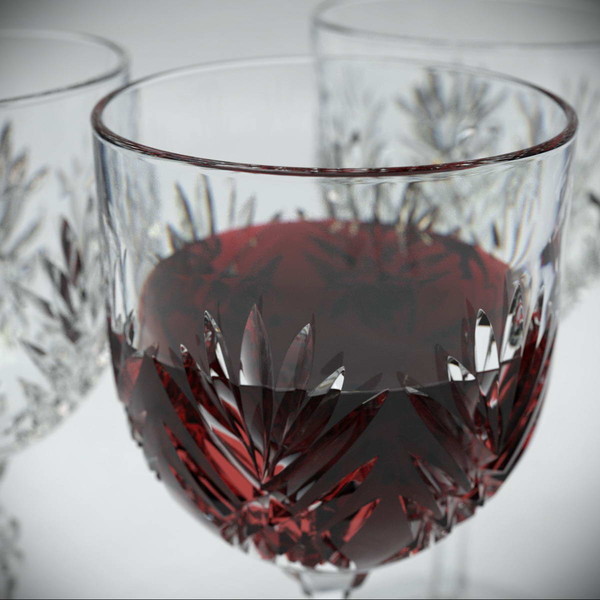 3d obj cut glass wine - Wine Glass (Style A) by Gravistar