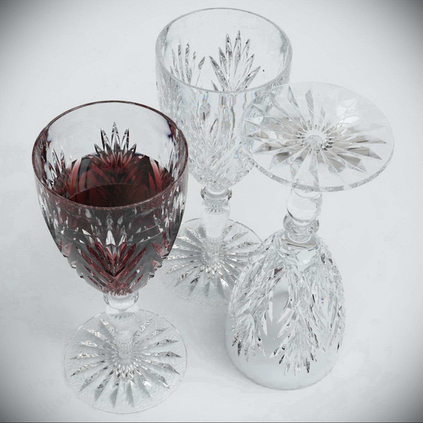 3d cut glass wine model - Wine Glass (Style B) by Gravistar