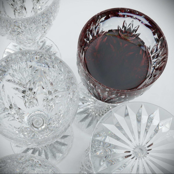 3d cut glass wine model - Wine Glass (Style B) by Gravistar