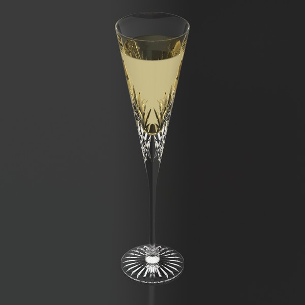cut glass champagne 3d dxf - Champagne Glass by Gravistar