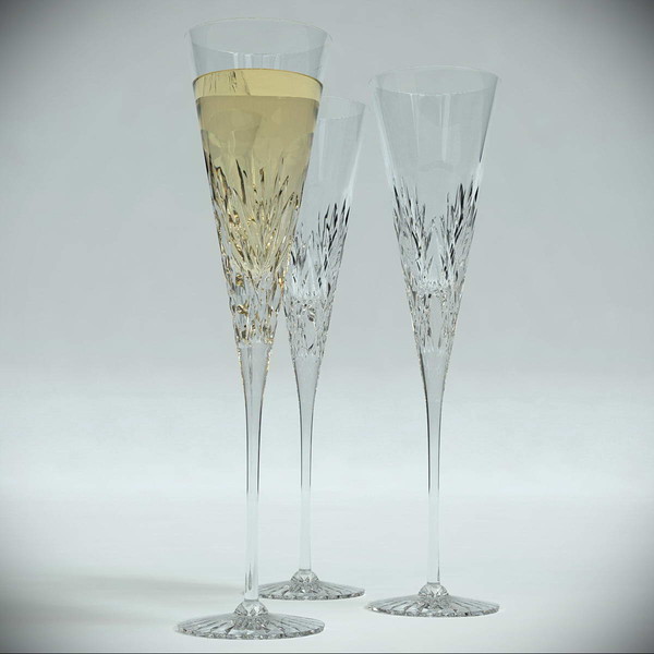 cut glass champagne 3d dxf - Champagne Glass by Gravistar