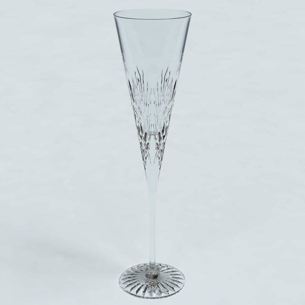 cut glass champagne 3d dxf - Champagne Glass by Gravistar