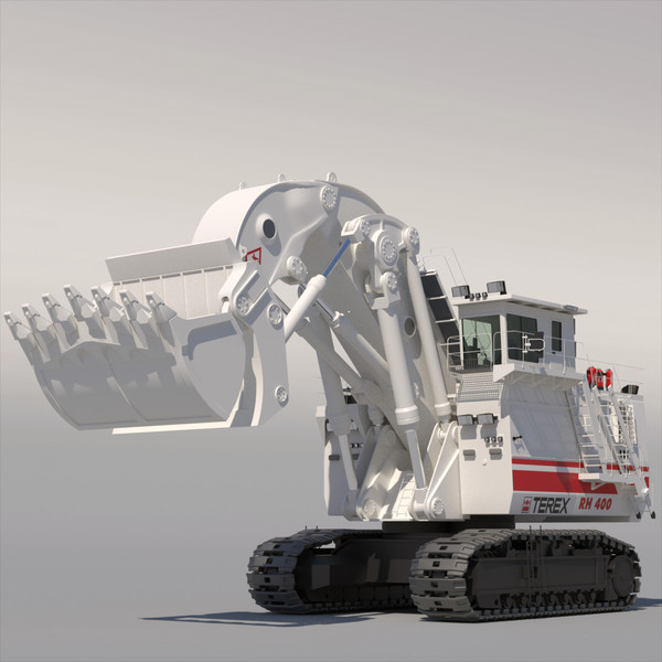 hydraulic mining excavator terex o 3d model - Excavator TEREX O&K RH400 by ArqArt3D