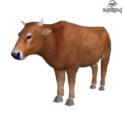 edge loop 3d model - Low Poly Cow by Int3lig3nt