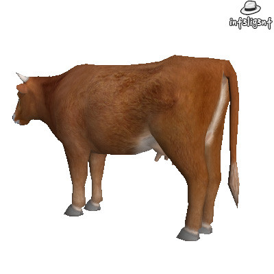 edge loop 3d model - Low Poly Cow by Int3lig3nt