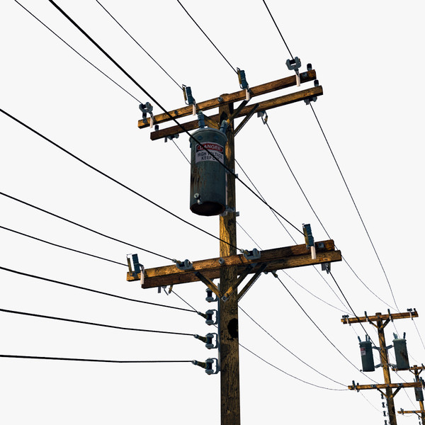 3d utility pole - Utility Pole - Game Resolution Model by MABA Media
