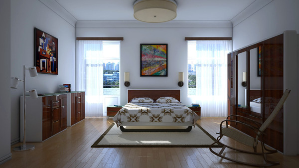 3d bedroom lighting model - Modern bedroom by Branoa