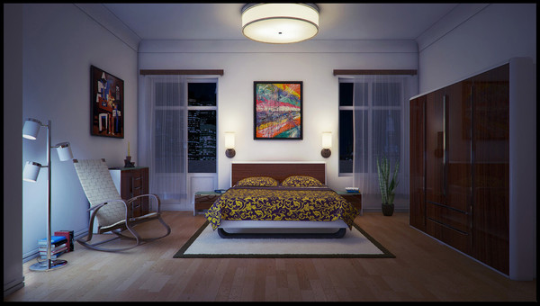 3d bedroom lighting model - Modern bedroom by Branoa