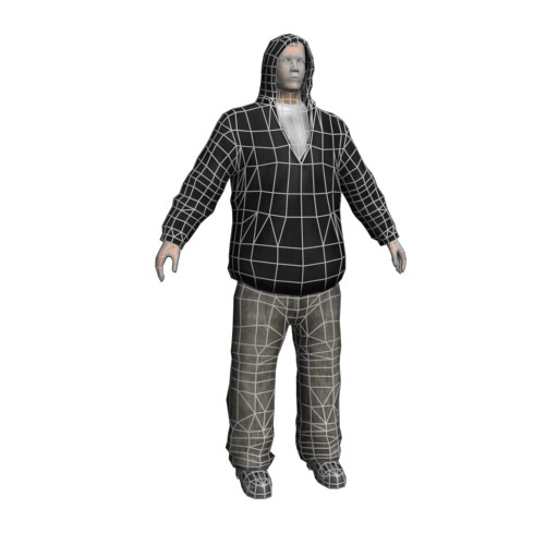 hooded guy 3d model - the Hooded Guy by indra_p