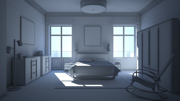 3d bedroom lighting model - Modern bedroom by Branoa