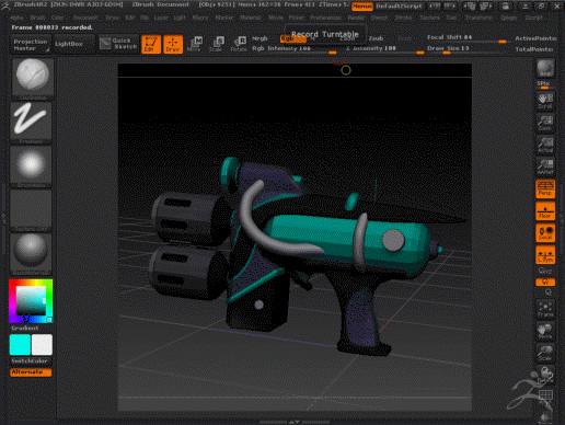 3d model pistol modern - waepon by farlaineloco
