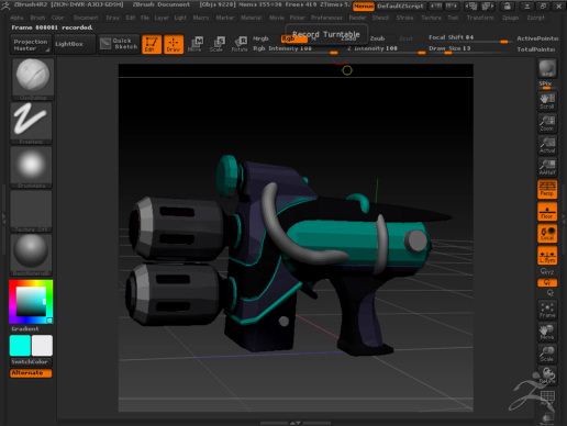 3d model pistol modern - waepon by farlaineloco
