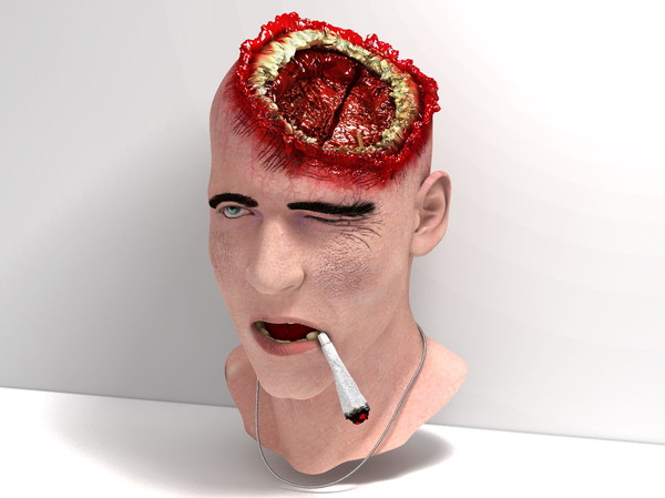 3d head joint - Man with severe Headwound or Headshot by scyrus