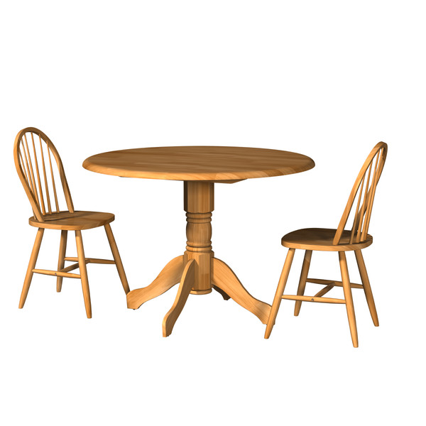 3d garden chairs table model - Round Table and two chairs by Triood
