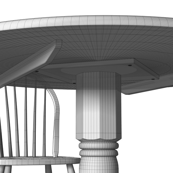 3d garden chairs table model - Round Table and two chairs by Triood