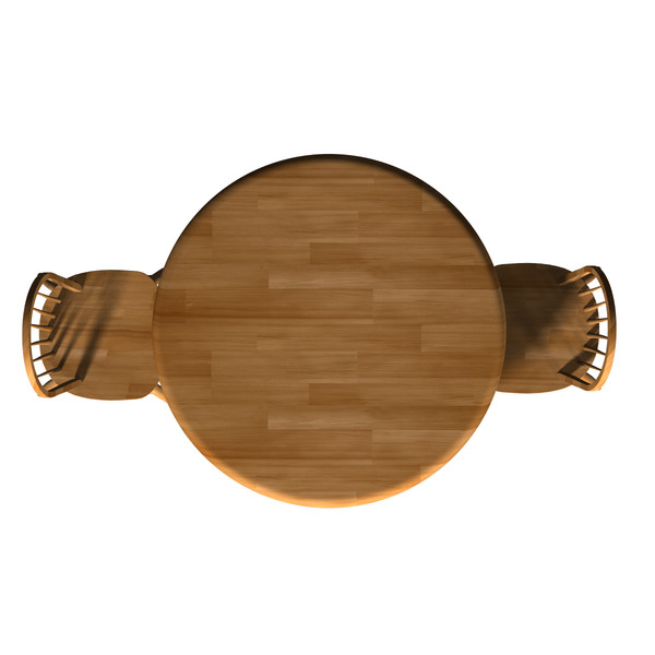 3d garden chairs table model - Round Table and two chairs by Triood