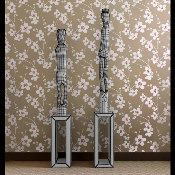 3ds men statue dayak effigies - Dayak Effigies statue by RTEwork