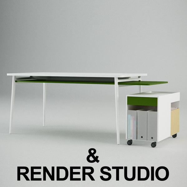 enchord desk 3d max - Herman Miller Enchord Desk Inc. Studio... by danieljhatton