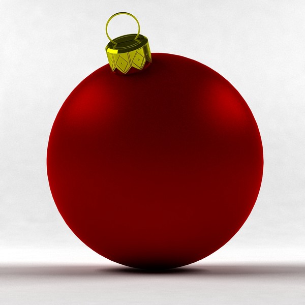 ball christmas red 3d model - Christmas ball red matte cap v1 by Tons of Bones
