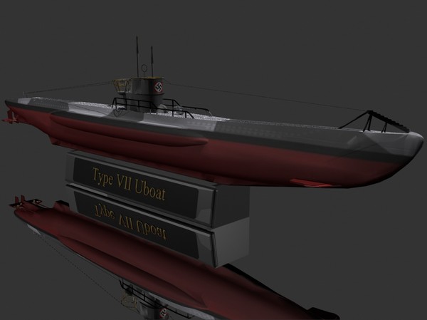 nazi type vii u-boat 3d lwo - Type VII U-boat by jhthomas512