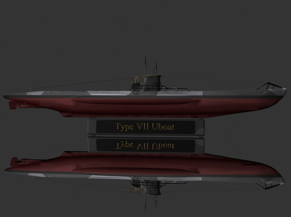 nazi type vii u-boat 3d lwo - Type VII U-boat by jhthomas512
