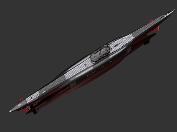 nazi type vii u-boat 3d lwo - Type VII U-boat by jhthomas512