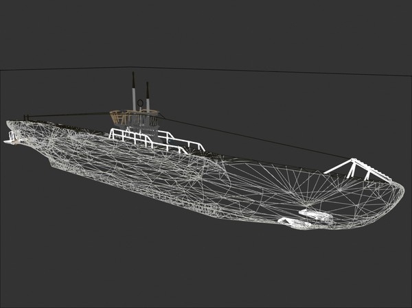 nazi type vii u-boat 3d lwo - Type VII U-boat by jhthomas512