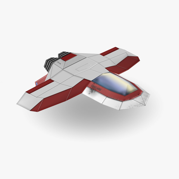space fighter 2 low-poly 3ds - Space Fighter 2 Low-Poly by BjBachperson7